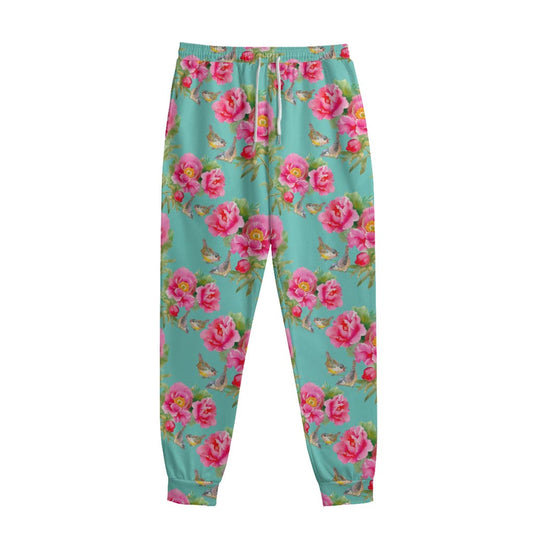 Bird Pink Floral Flower Pattern Print Sweatpants