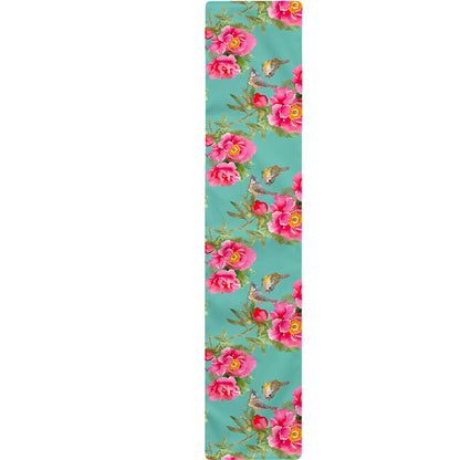 Bird Pink Floral Flower Pattern Print Table Runner