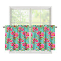 Bird Pink Floral Flower Pattern Print Tier Curtains