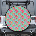 Bird Pink Floral Flower Pattern Print Tire Cover