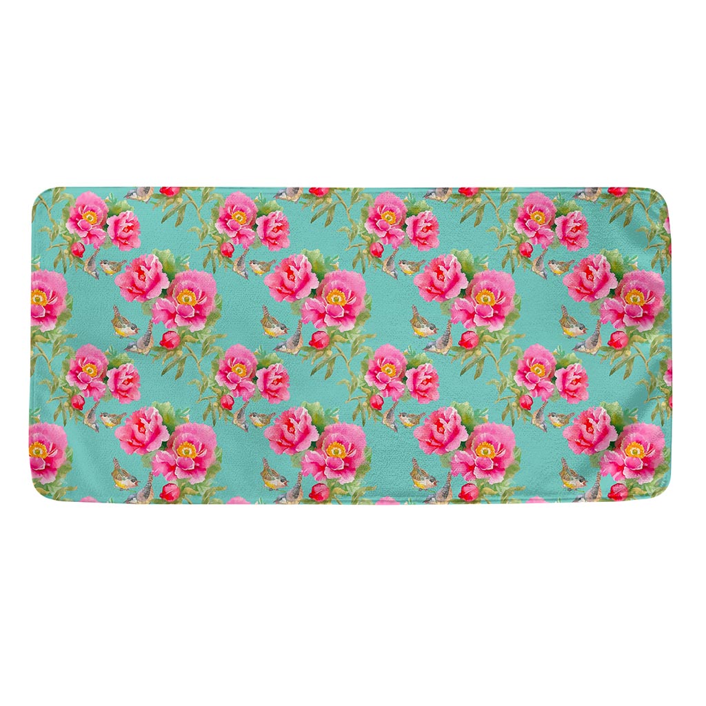 Bird Pink Floral Flower Pattern Print Towel