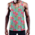 Bird Pink Floral Flower Pattern Print Men's Workout Tank Top