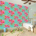 Bird Pink Floral Flower Pattern Print Wall Sticker
