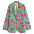 Bird Pink Floral Flower Pattern Print Women's Cotton Blazer