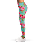 Bird Pink Floral Flower Pattern Print Women's Leggings