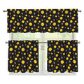 Bitcoin And Ethereum Pattern Print 3 Piece Kitchen Curtains