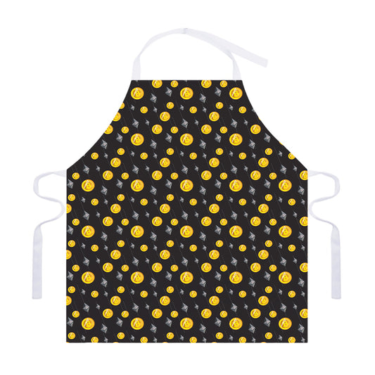 Bitcoin And Ethereum Pattern Print Adjustable Apron