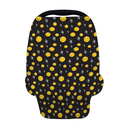 Bitcoin And Ethereum Pattern Print Baby Seat Cover