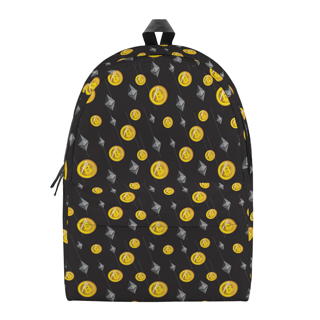 Bitcoin And Ethereum Pattern Print Backpack