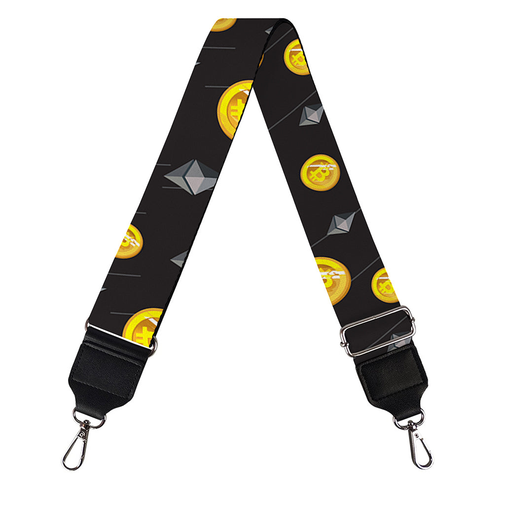 Bitcoin And Ethereum Pattern Print Bag Strap