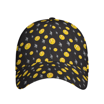 Bitcoin And Ethereum Pattern Print Baseball Cap