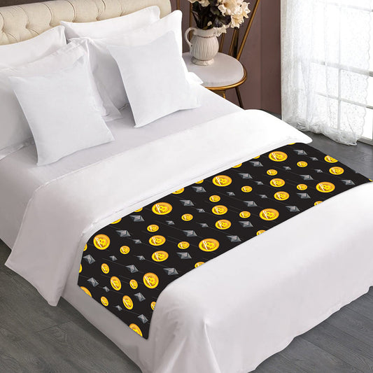 Bitcoin And Ethereum Pattern Print Bed Runner