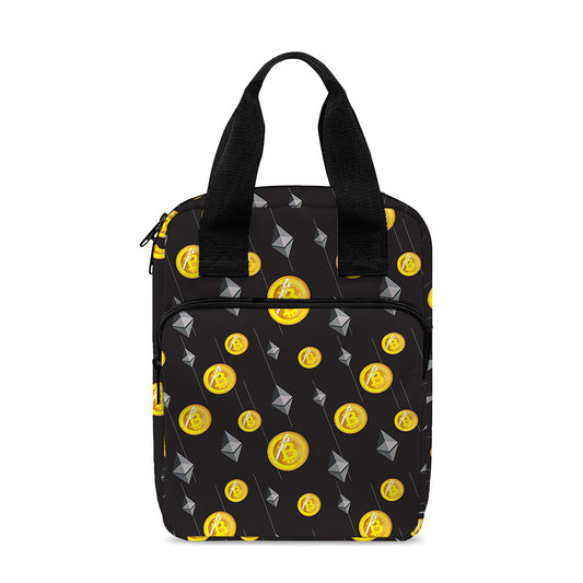 Bitcoin And Ethereum Pattern Print Bible Tote Bag