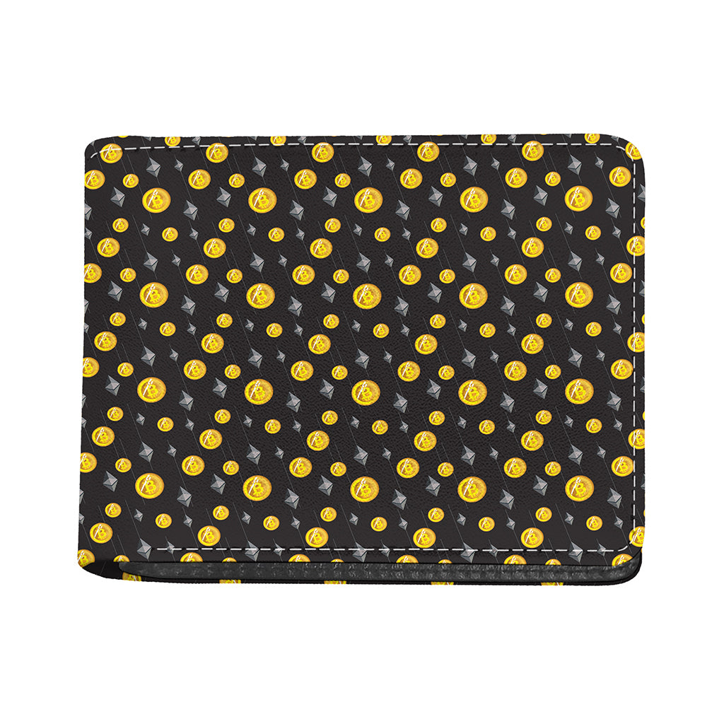 Bitcoin And Ethereum Pattern Print Bifold Wallet