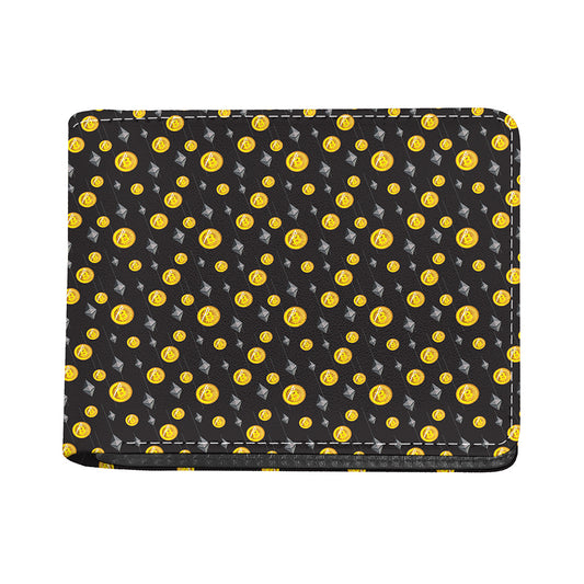 Bitcoin And Ethereum Pattern Print Bifold Wallet