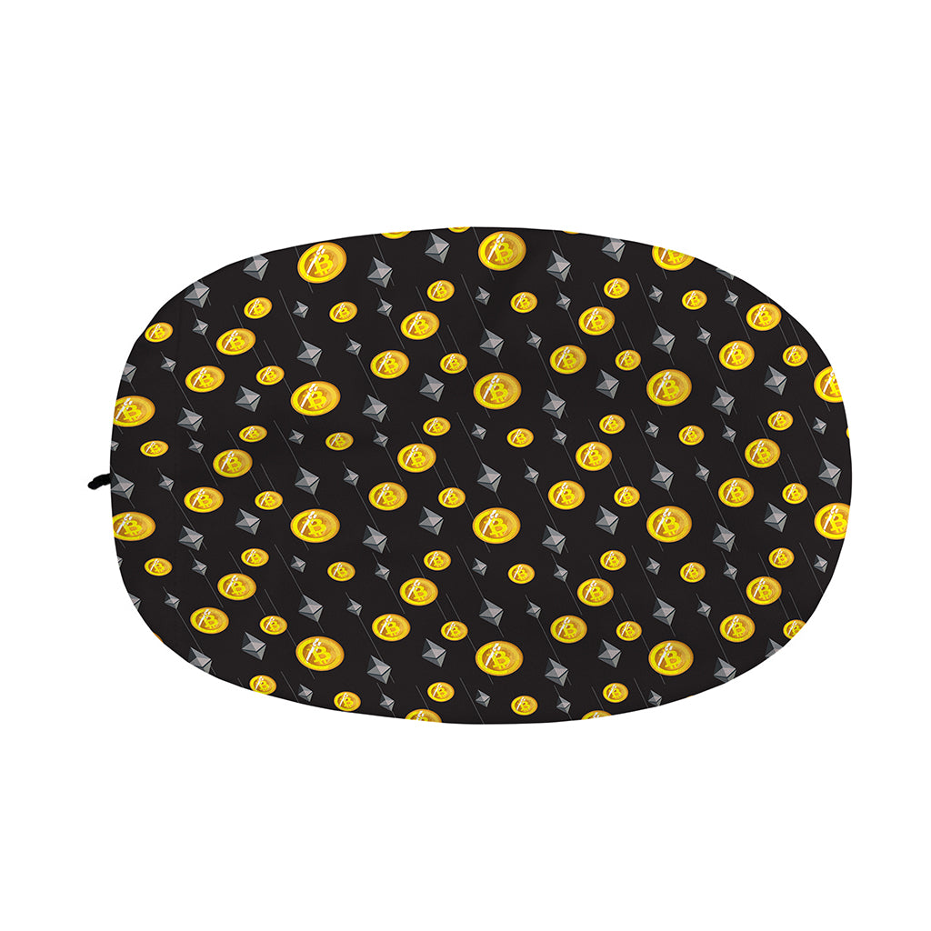 Bitcoin And Ethereum Pattern Print Car Side Mirror Covers