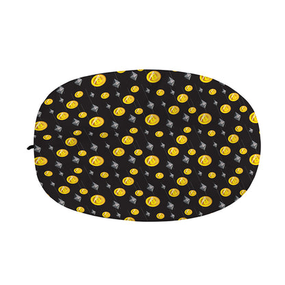 Bitcoin And Ethereum Pattern Print Car Side Mirror Covers