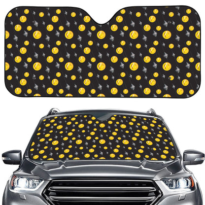 Bitcoin And Ethereum Pattern Print Car Windshield Sun Shade