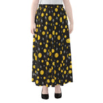 Bitcoin And Ethereum Pattern Print Chiffon Maxi Skirt