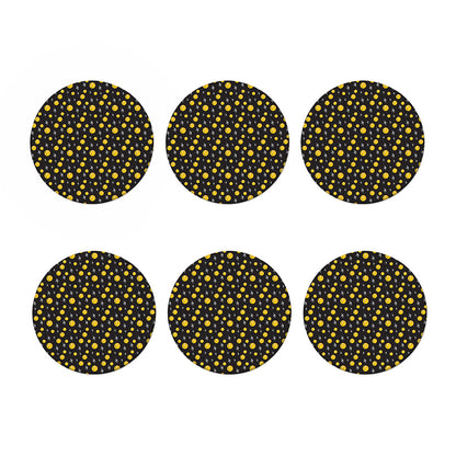 Bitcoin And Ethereum Pattern Print Coaster Set