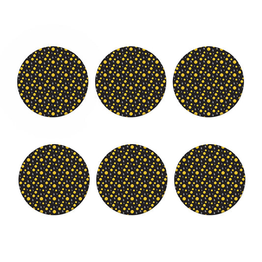 Bitcoin And Ethereum Pattern Print Coaster Set