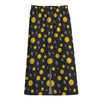 Bitcoin And Ethereum Pattern Print Cotton Front Slit Maxi Skirt