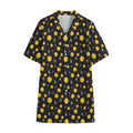 Bitcoin And Ethereum Pattern Print Cotton Hawaiian Shirt