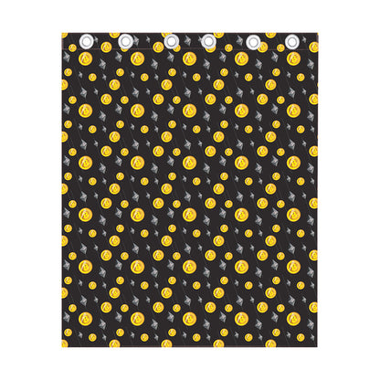 Bitcoin And Ethereum Pattern Print Curtain