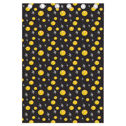 Bitcoin And Ethereum Pattern Print Curtain
