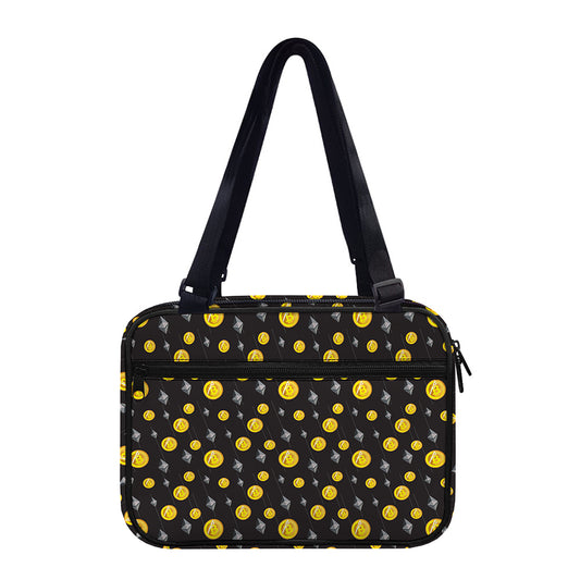 Bitcoin And Ethereum Pattern Print Double Strap Bible Bag