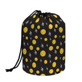 Bitcoin And Ethereum Pattern Print Drawstring Makeup Bag