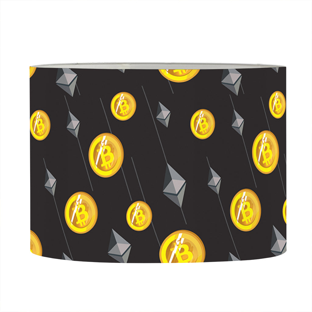 Bitcoin And Ethereum Pattern Print Drum Lamp Shade