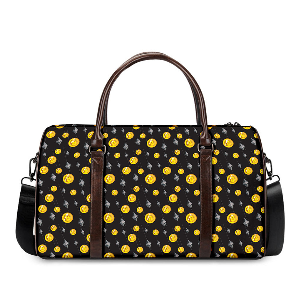 Bitcoin And Ethereum Pattern Print Duffle Bag