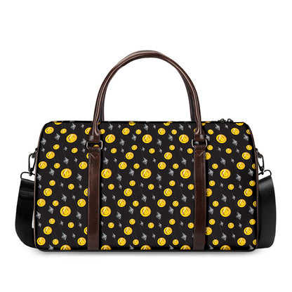 Bitcoin And Ethereum Pattern Print Duffle Bag