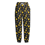 Bitcoin And Ethereum Pattern Print Fleece Lined Knit Pants