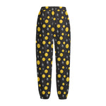 Bitcoin And Ethereum Pattern Print Fleece Lined Knit Pants