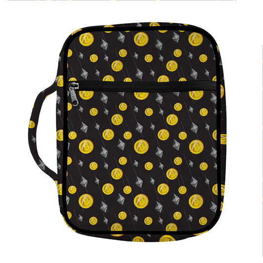 Bitcoin And Ethereum Pattern Print Front Pocket Bible Bag