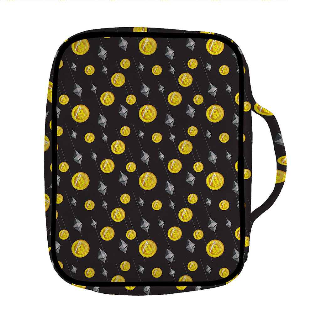 Bitcoin And Ethereum Pattern Print Front Pocket Bible Bag