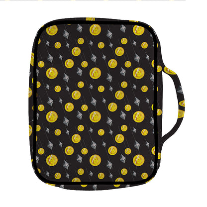 Bitcoin And Ethereum Pattern Print Front Pocket Bible Bag