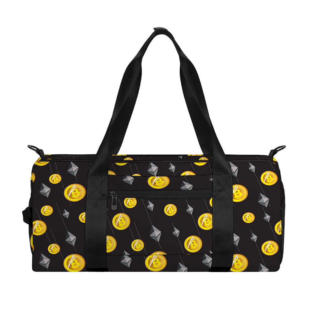 Bitcoin And Ethereum Pattern Print Gym Bag