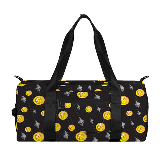 Bitcoin And Ethereum Pattern Print Gym Bag