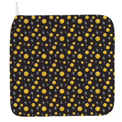 Bitcoin And Ethereum Pattern Print Hand Towel