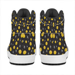 Bitcoin And Ethereum Pattern Print High Top Leather Sneakers