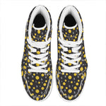 Bitcoin And Ethereum Pattern Print High Top Leather Sneakers