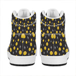 Bitcoin And Ethereum Pattern Print High Top Leather Sneakers