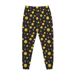 Bitcoin And Ethereum Pattern Print Jogger Pants