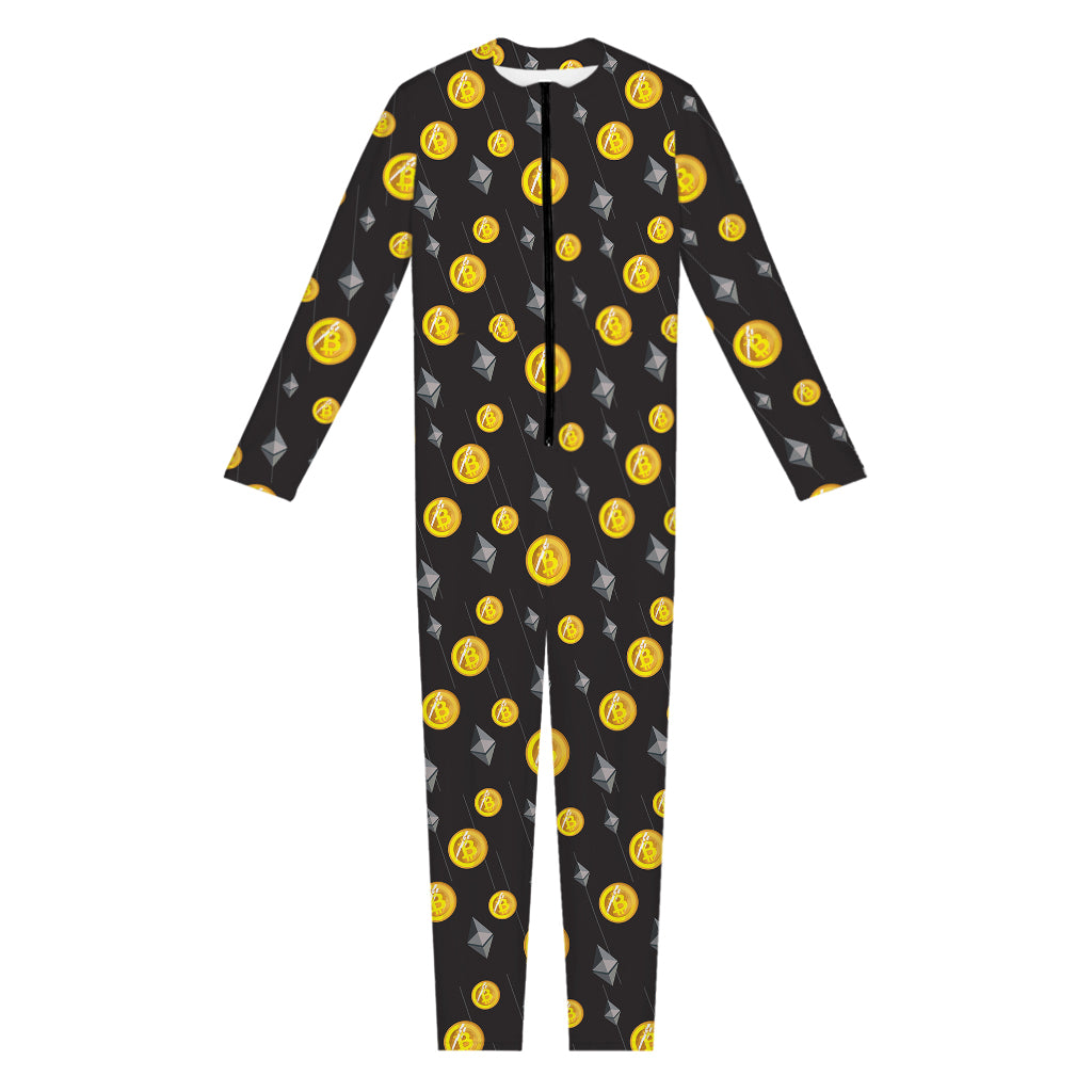 Bitcoin And Ethereum Pattern Print Jumpsuit