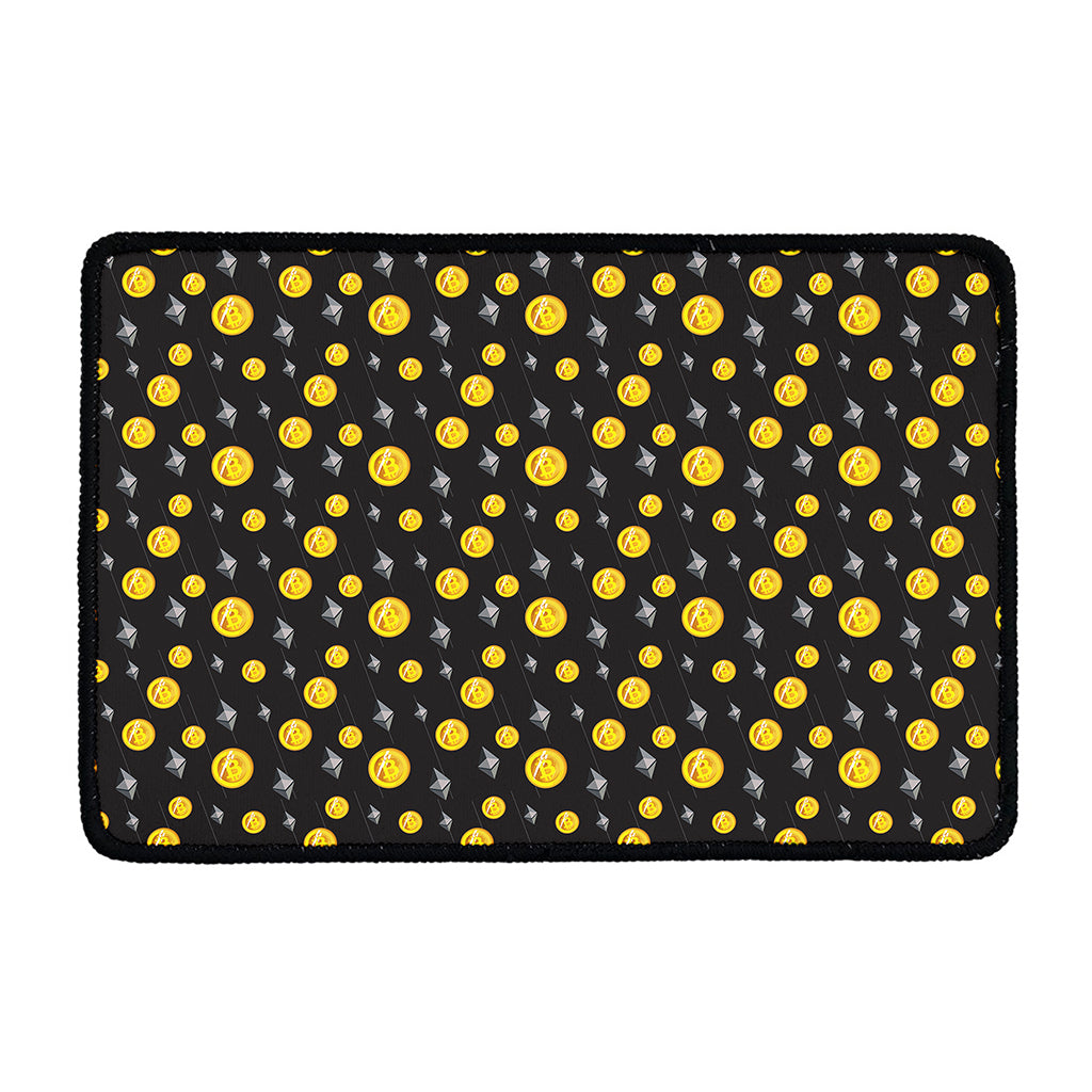 Bitcoin And Ethereum Pattern Print Kitchen Mat