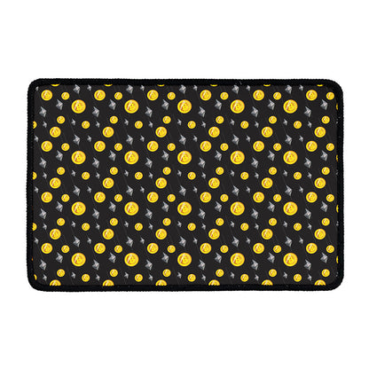 Bitcoin And Ethereum Pattern Print Kitchen Mat
