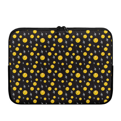 Bitcoin And Ethereum Pattern Print Laptop Sleeve